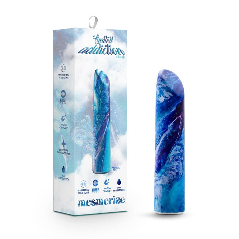 Limited Addiction Mesmerize - Power Vibe - Azure Blue 10.2 cm USB Rechargeable Bullet Blush Novelties